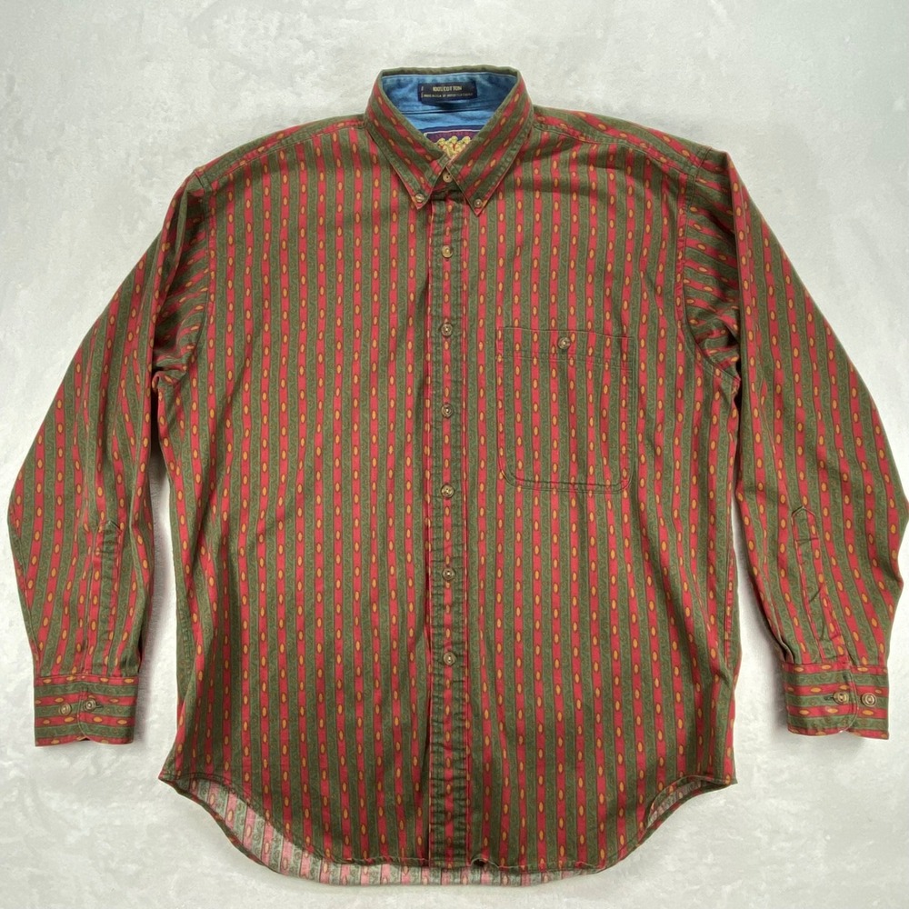 Ralph Lauren Chaps Button Down Shirt Long Sleeve Cotton USA Made Mens‎ L